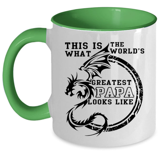 Cool Papa Coffee Mug, What The World's Greatest Papa Looks Like Accent Mug