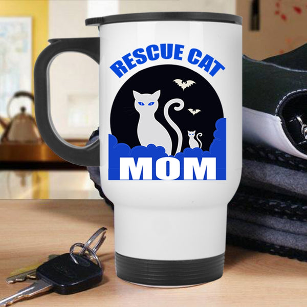 Best Gift For Mom Travel Mug, Rescue Cat Mom Mug