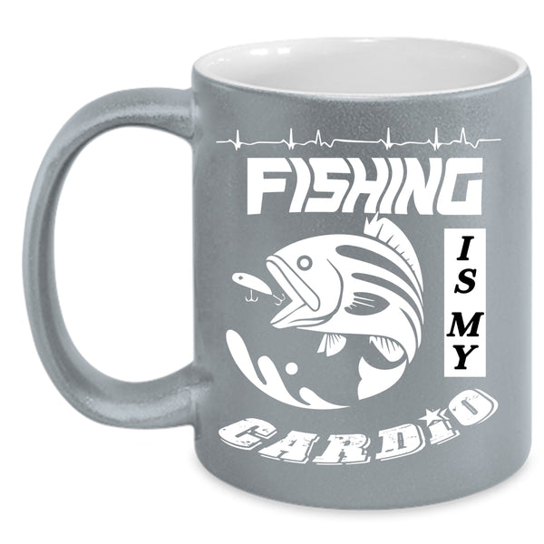 Fishing Is My Cardio Coffee Mug, Awesome Fisher Coffee Cup