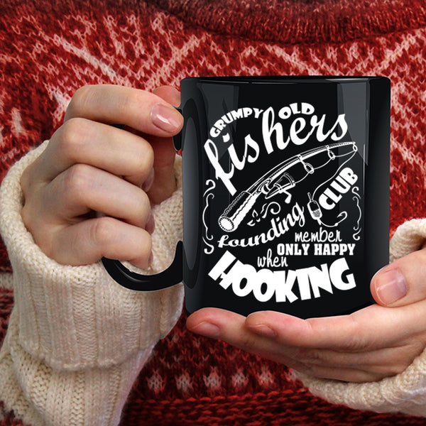 Grumpy Old Fishers Founding Club Coffee Mug, Funny Fishing Coffee Cup