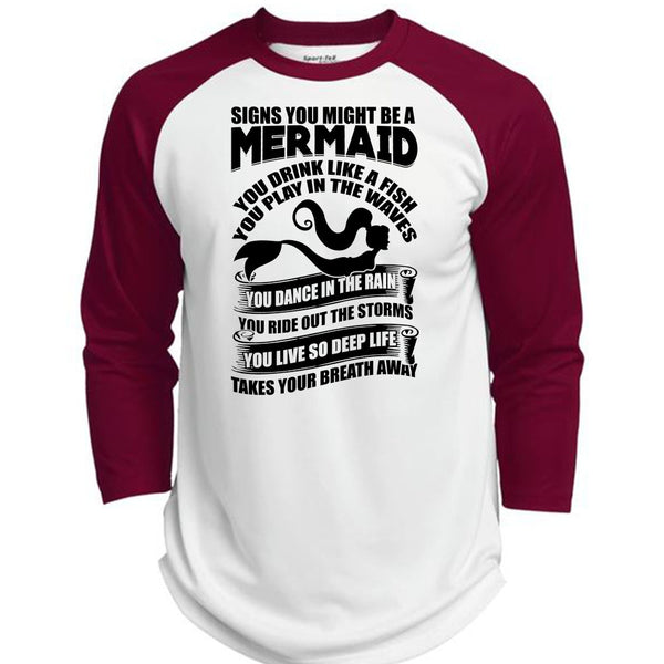 Signs You Might Be A Mermaid T Shirt, I Love Fishing T Shirt, Awesome T-Shirts  (Polyester Game Baseball Jersey)