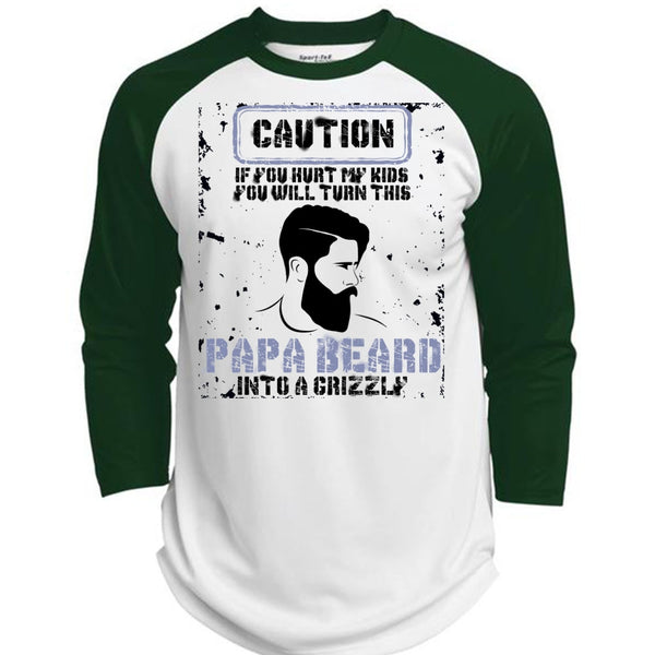 Papa Beard Into A Grizzly T Shirt, I Love Papa T Shirt, Awesome T-Shirts  (Polyester Game Baseball Jersey)