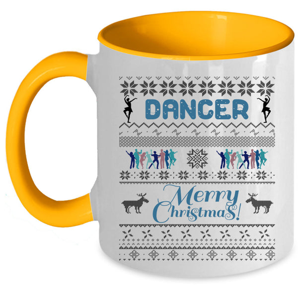 Merry Christmas Coffee Mug, Cute Dancer Accent Mug