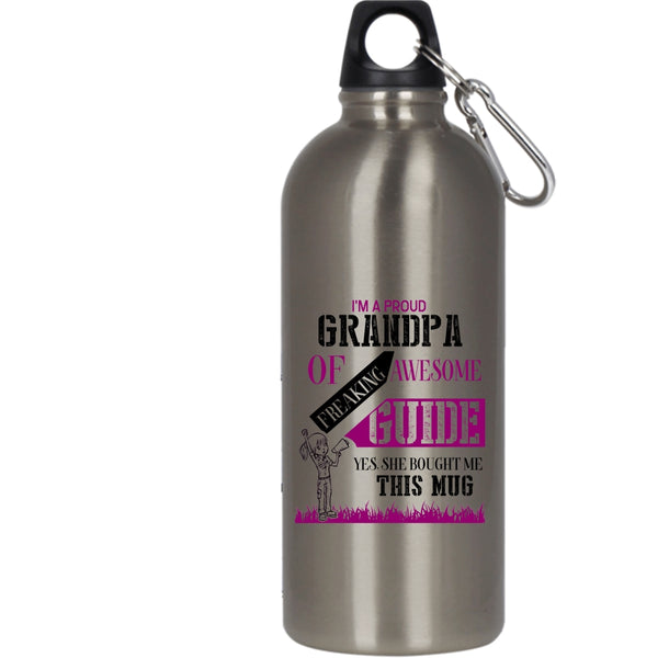 I'm A Proud Grandpa Of Awesome Guide 20 oz Stainless Steel Bottle,Cool Grandpas Outdoor Sports Water Bottle