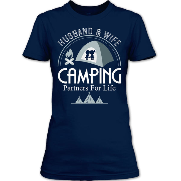 Husband & Wife T Shirt, Camping Partners For Life T Shirt
