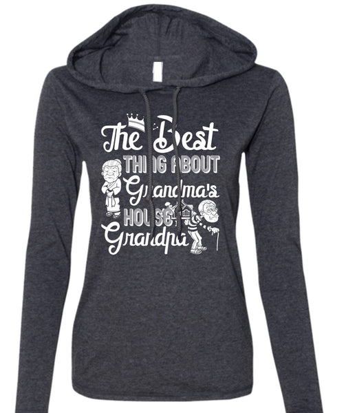 Grandma's House Grandpa T Shirt, Being A Nana T Shirt (Anvil Ladies Ringspun Hooded)