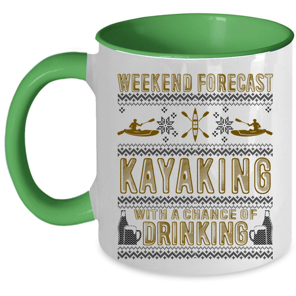 Outdoor Coffee Mug, Weekend Forecast Kayaking Accent Mug