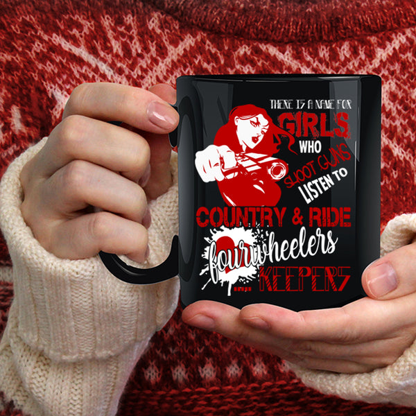 Listen To Country And Ride Fourwheelers Coffee Mug, Awesome Girls Coffee Cup