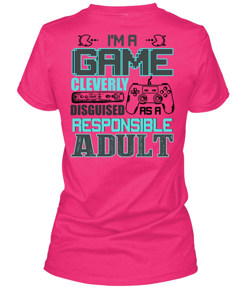 I'm A Game T Shirt, Being A Gamer T Shirt, Cool Shirt (Ladies LS Heather V-Neck)