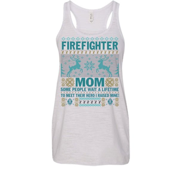 Firefighter Mom T Shirt, Merry Christmas Gift Tank Top