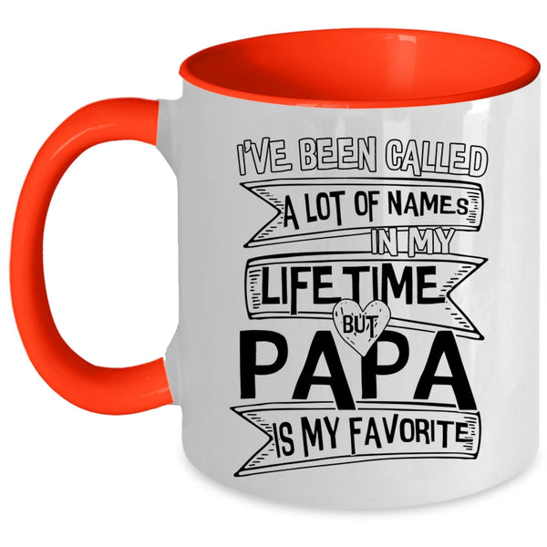 Cute Papa Coffee Mug, Papa Is My Favorite Name Accent Mug