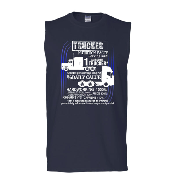 Trucker Nutrition Facts T Shirt, Best Trucker Ever Tank Top (Men's Cotton Sleeveless)