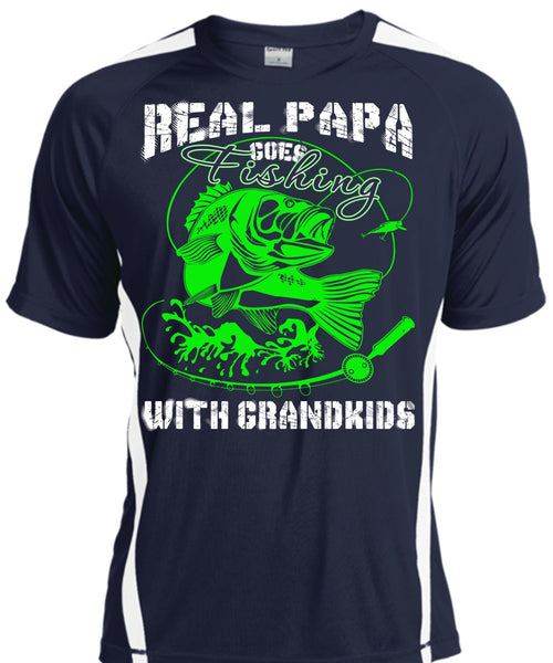 Real Papa Goes Fishing With Grandkids T Shirt, I Love Fishing T Shirt, Cool Shirt