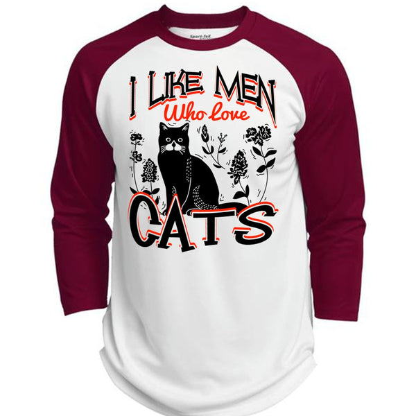 I Like Men Who Love Cats T Shirt, I Love Cats T Shirt, Awesome T-Shirts  (Polyester Game Baseball Jersey)