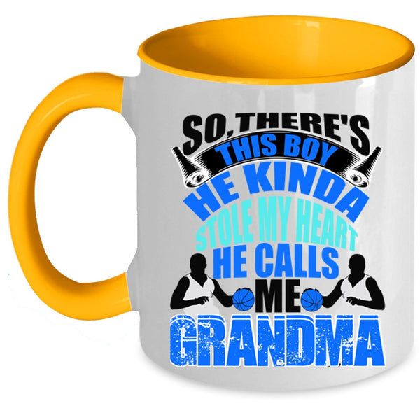 He Calls Me Grandma Coffee Mug, This Boy Kinda Stole My Heart Accent Mug