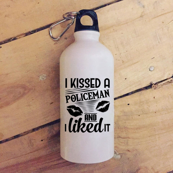 I Kissed A Policeman And I Like it 20 oz Stainless Steel Bottle,I Love Policeman Outdoor Sports Water Bottle