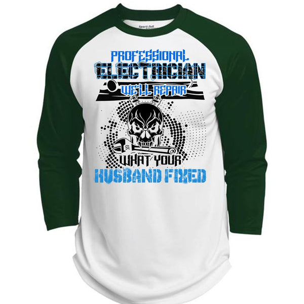Professional Electrician T Shirt, I Love Electrician T Shirt, Awesome T-Shirts  (Polyester Game Baseball Jersey)