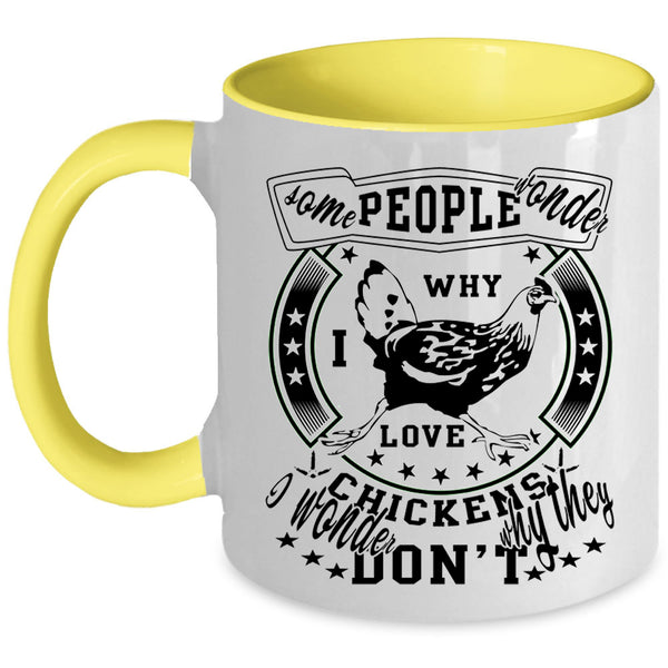 Funny Gift For Farmer Coffee Mug, I Love Chickens Accent Mug
