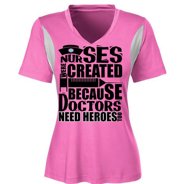 Nurses Were Created T Shirt, I Love Nursing T Shirt