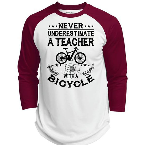 Teacher With A Bicycle T Shirt, I Love Teaching T Shirt, Awesome T-Shirts  (Polyester Game Baseball Jersey)