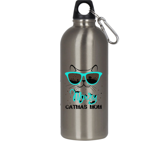 Merry Catmas Mom 20 oz Stainless Steel Bottle,Noel Christmas Outdoor Sports Water Bottle