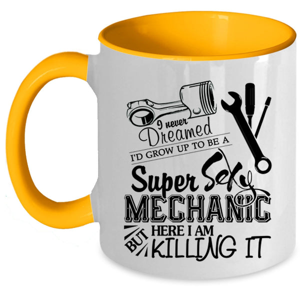 Being A Mechanic Coffee Mug, I'd Grow Up To Be A Mechanic Accent Mug