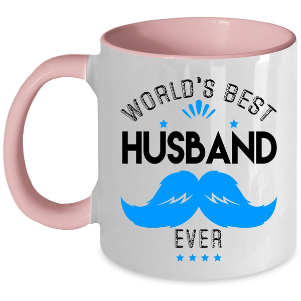 I Love My Husband Coffee Mug, World's Best Husband Ever Accent Mug