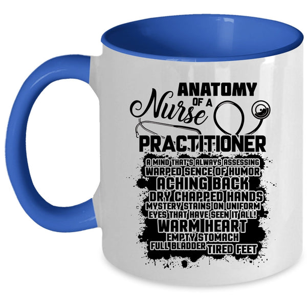Awesome Nurses Coffee Mug, Anatomy Of A Nurse Practitioner Accent Mug