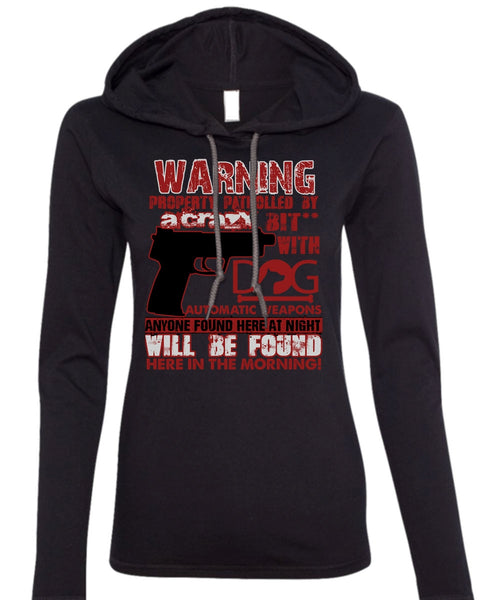 Dog Automatic Weapons T Shirt, Being A Veteran T Shirt (Anvil Ladies Ringspun Hooded)
