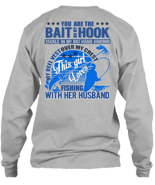 Fishing With Her Husband T Shirt, I Love Fishing T Shirt