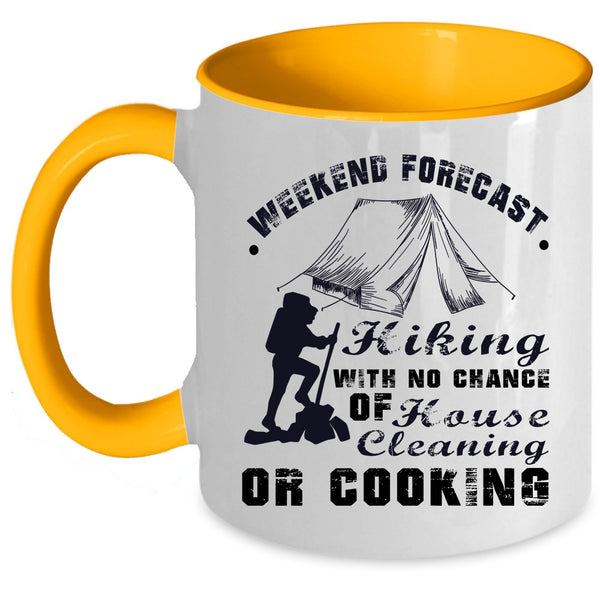 Outdoor Coffee Mug, Weekend Forecast Hiking Accent Mug