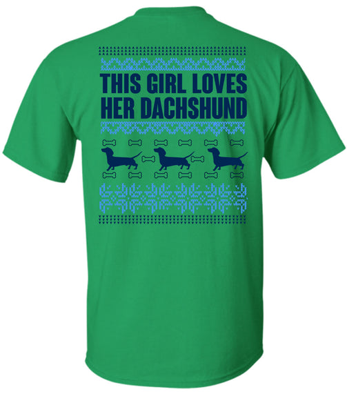 This Girl Loves Her Dachshund T Shirt, This Girl Loves Christmas T Shirt