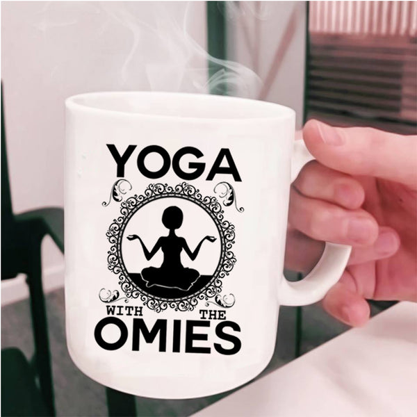 Gift For Yoga Teacher Coffee Mug, Yoga With The Omies Cup