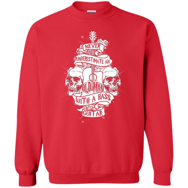 An Old Man With A Bass Guitar T Shirt, Coolest Guitar Player Sweatshirt