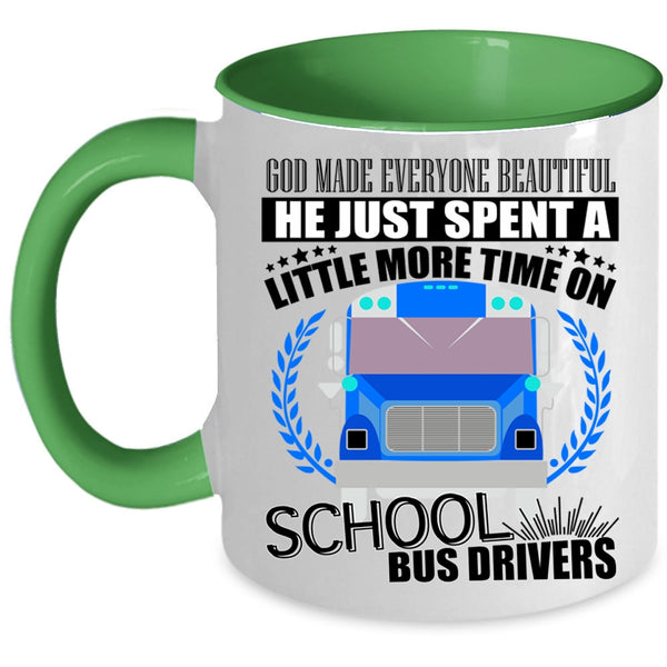 School Bus Drivers Coffee Mug, God Made Everyone Beautiful Accent Mug