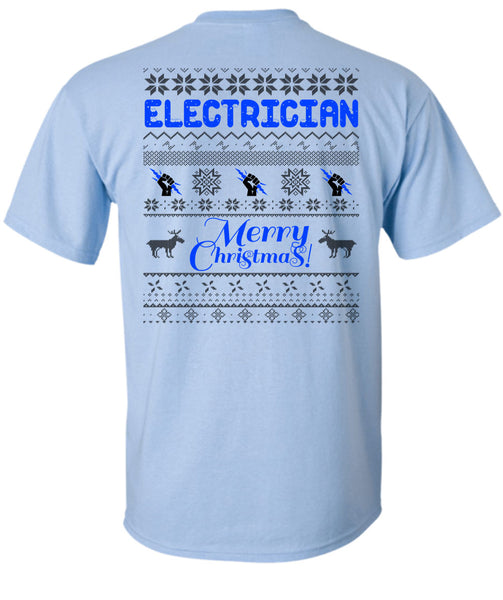 Electrician Merry Christmas T Shirt, Winter Holiday T Shirt