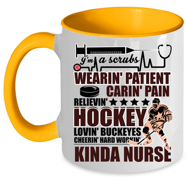 Hockey Loving Coffee Mug, I'm A Kinda Nurse Accent Mug