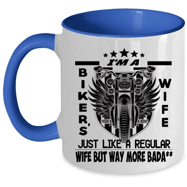 Reagular Wife Coffee Mug, I'm A Biker's Wife Accent Mug