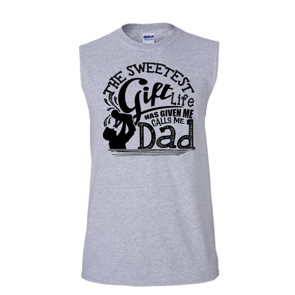 The Sweetest Gift  T Shirt, Father's Day Gift Tank Top (Men's Cotton Sleeveless)