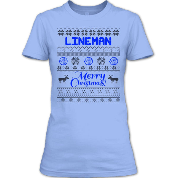 Lineman Merry Christmas T Shirt, Gift For Merry Christmas T Shirt