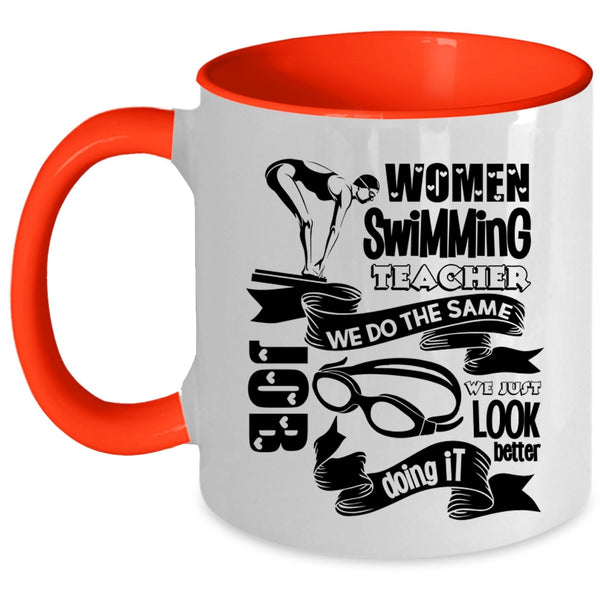 Cute Gift For Swimming Teacher Coffee Mug, Women Swimming Teacher Accent Mug
