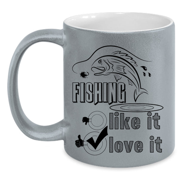 I Love Fishing Coffee Mug, Fishing Accent Mug