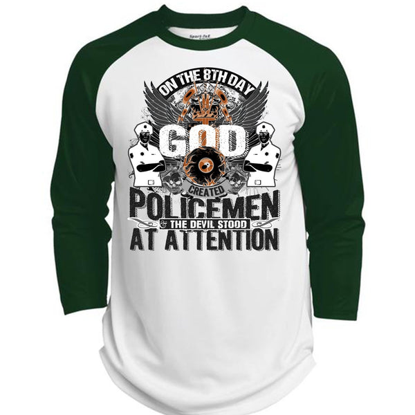 God Created Policemen T Shirt, Being A Police T Shirt, Awesome T-Shirts  (Polyester Game Baseball Jersey)