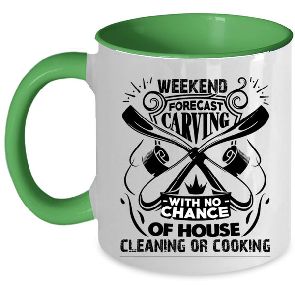 Awesome Carver Coffee Mug, Weekend Forecast Carving Accent Mug