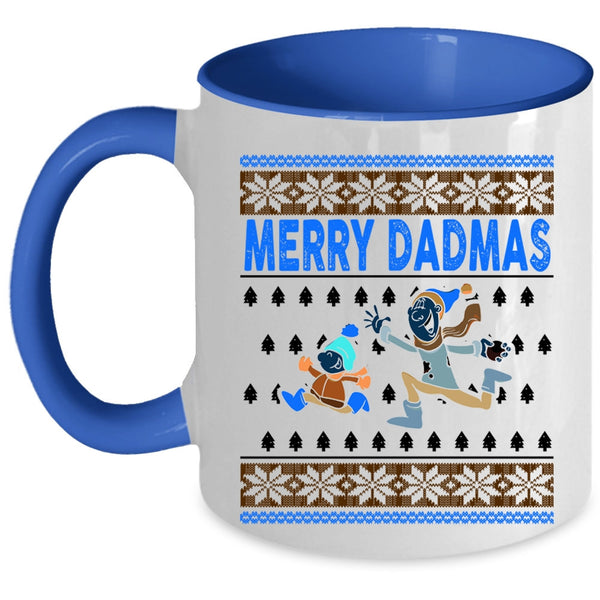 Christmas Gift For Dad Coffee Mug, Merry Dadmas Accent Mug