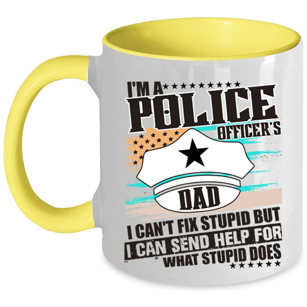 Awesome Police Officer's Dad Coffee Mug, I'm A Police Officer's Dad Accent Mug