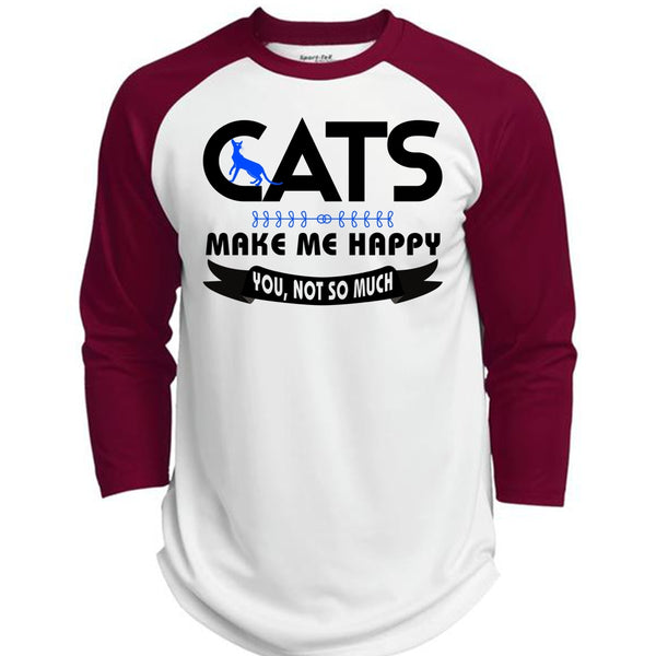 Cat Make Me Happy T Shirt, I Love Cat T Shirt, My Favorite T Shirt  (Polyester Game Baseball Jersey)