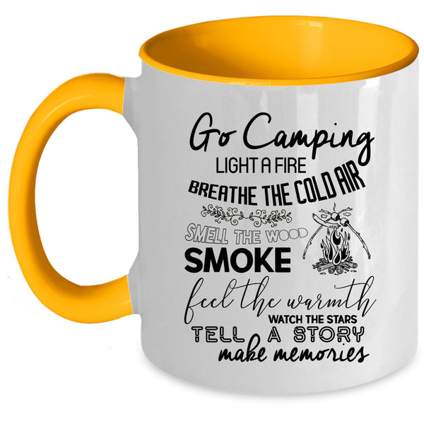 Breathe The Cold Air Coffee Mug, Go Camping Accent Mug