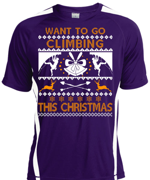 Want To Go Climbing This Christmas T Shirt, Funny Winter T Shirt, Cool Shirt