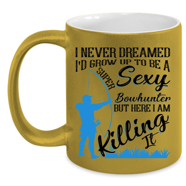 Cool Bowhunter Coffee Mug, I'd Grow Up To Be A Bowhunter Accent Mug